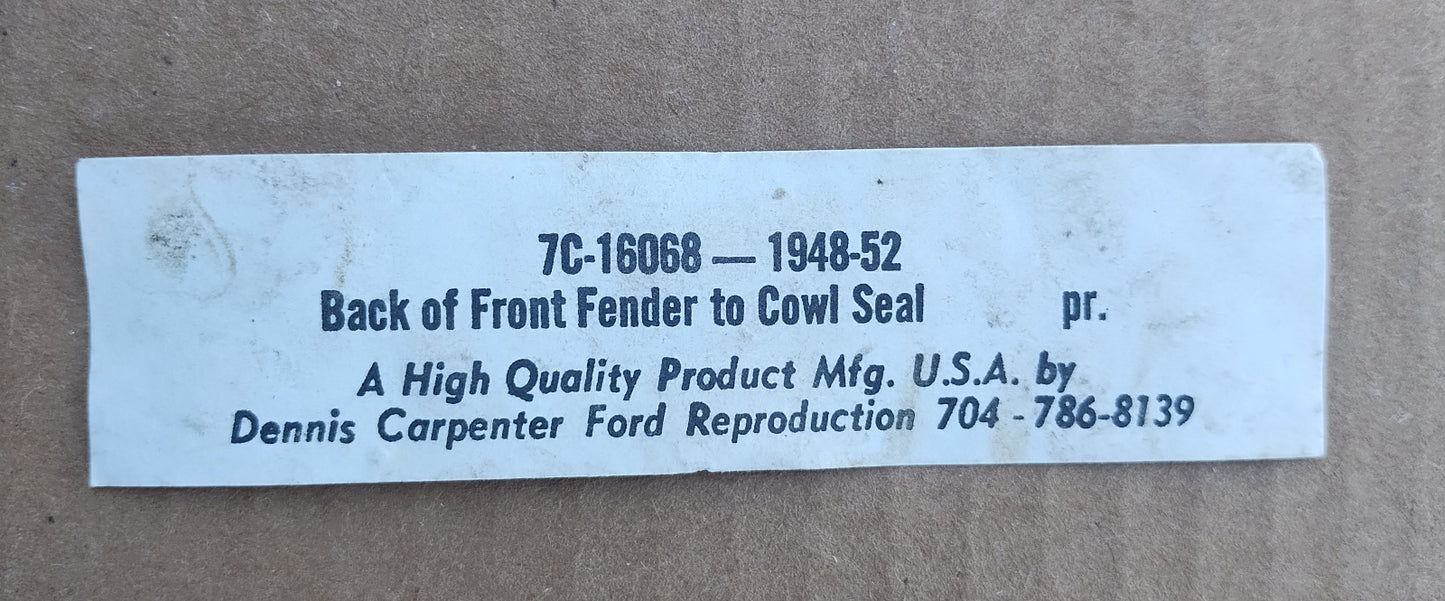 1948-52 Ford back of fender to cowl seal