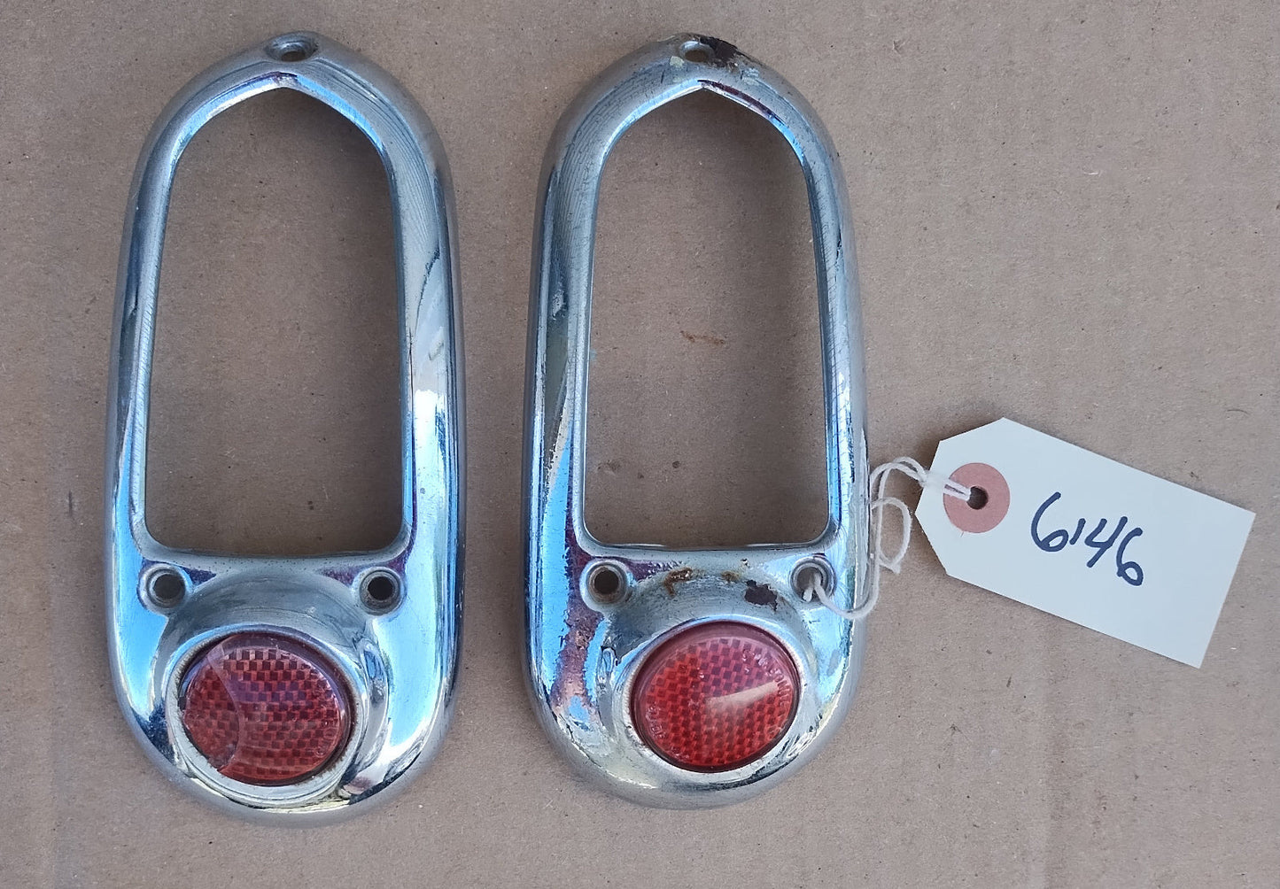 1950 Chevrolet taillight bezels pair