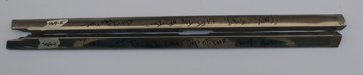 1955-56 Pontiac convertible top of door trim pair