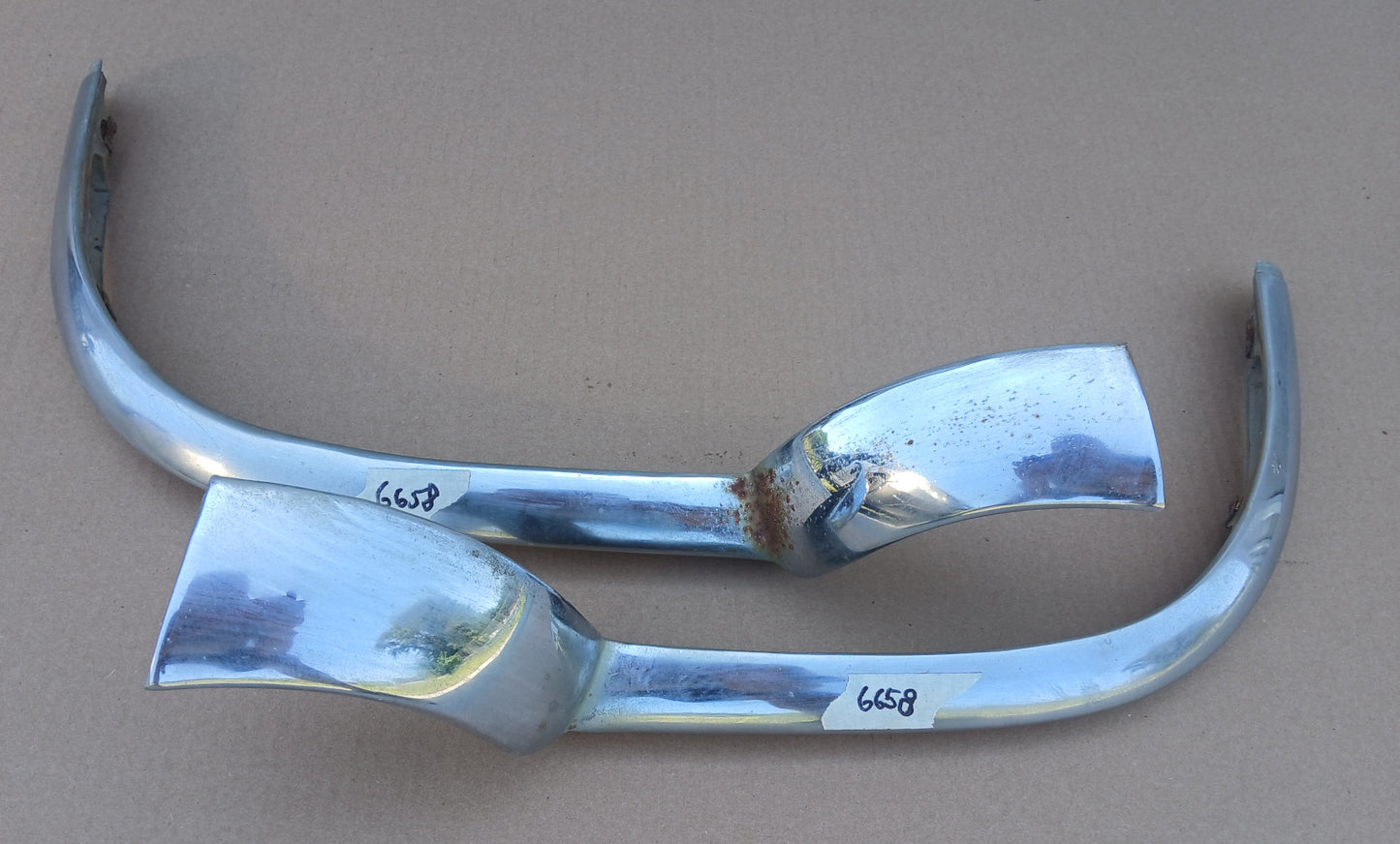 1956 Cadillac Grille Trim Moustache Bar Fleetwood Sedan Coupe Deville pair