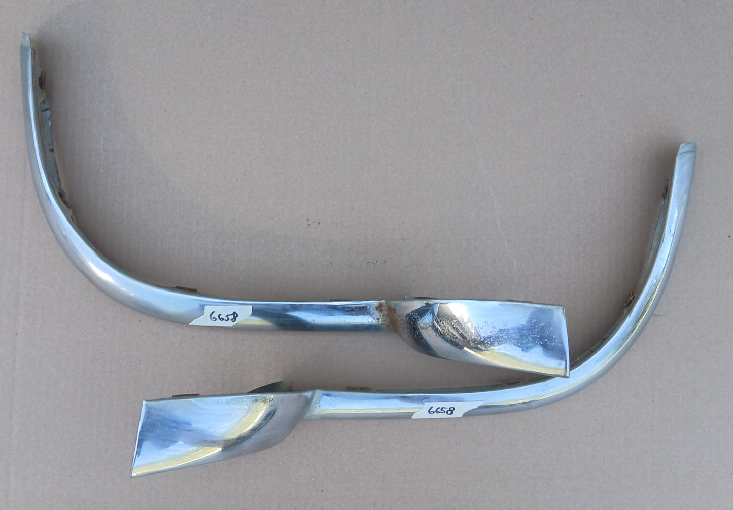 1956 Cadillac Grille Trim Moustache Bar Fleetwood Sedan Coupe Deville pair