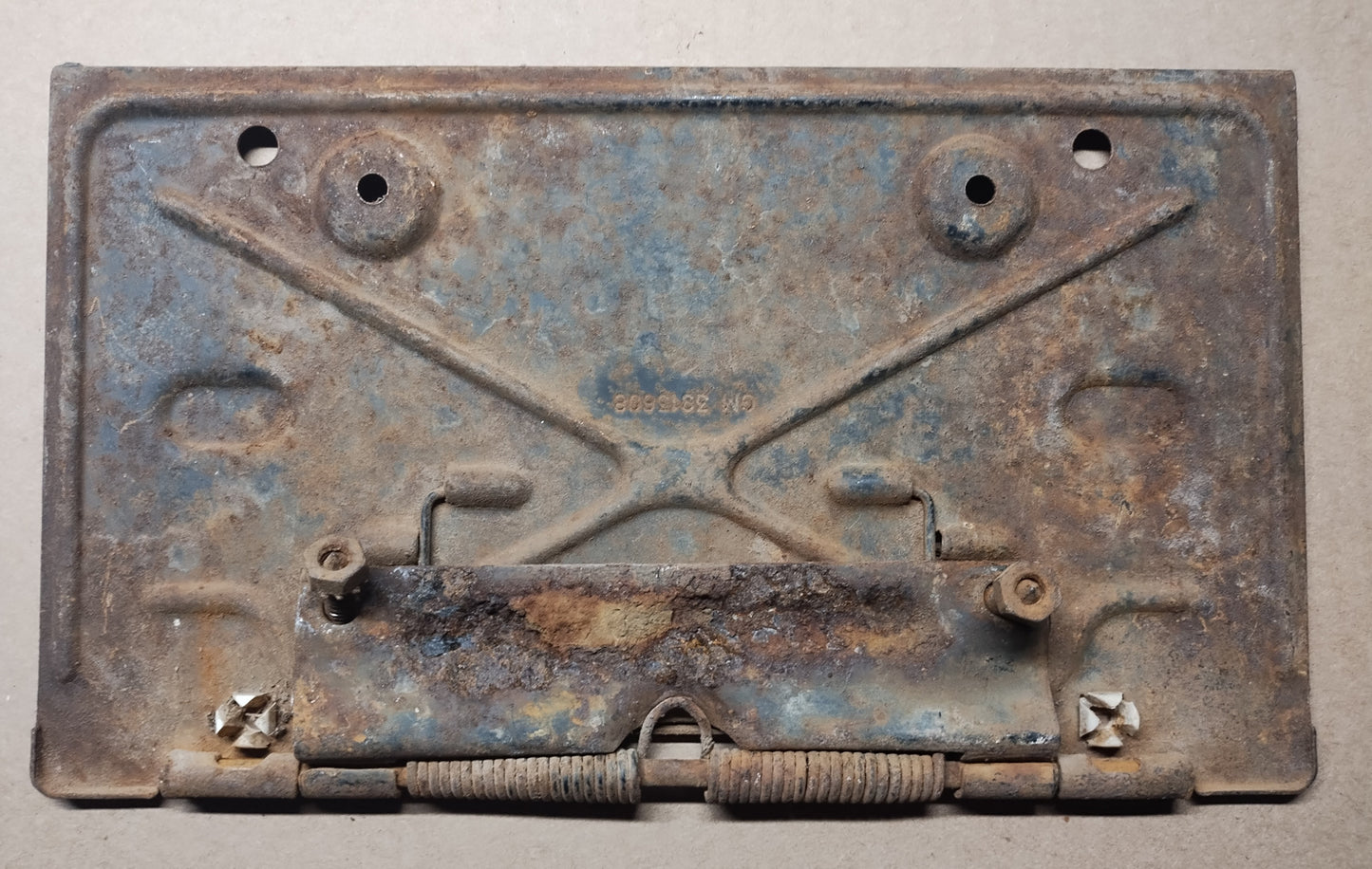1960s GM flip down license plate bracket