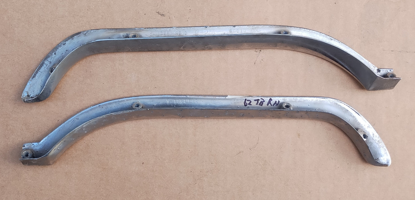 1961-63 Ford Thunderbird hood eyebrow trim pair