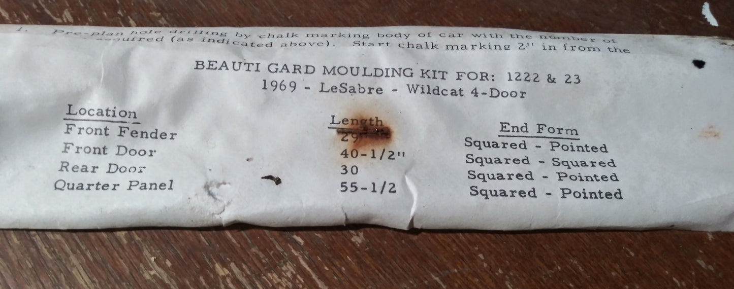 1969 Buick Wildcat Lesabre side trim new