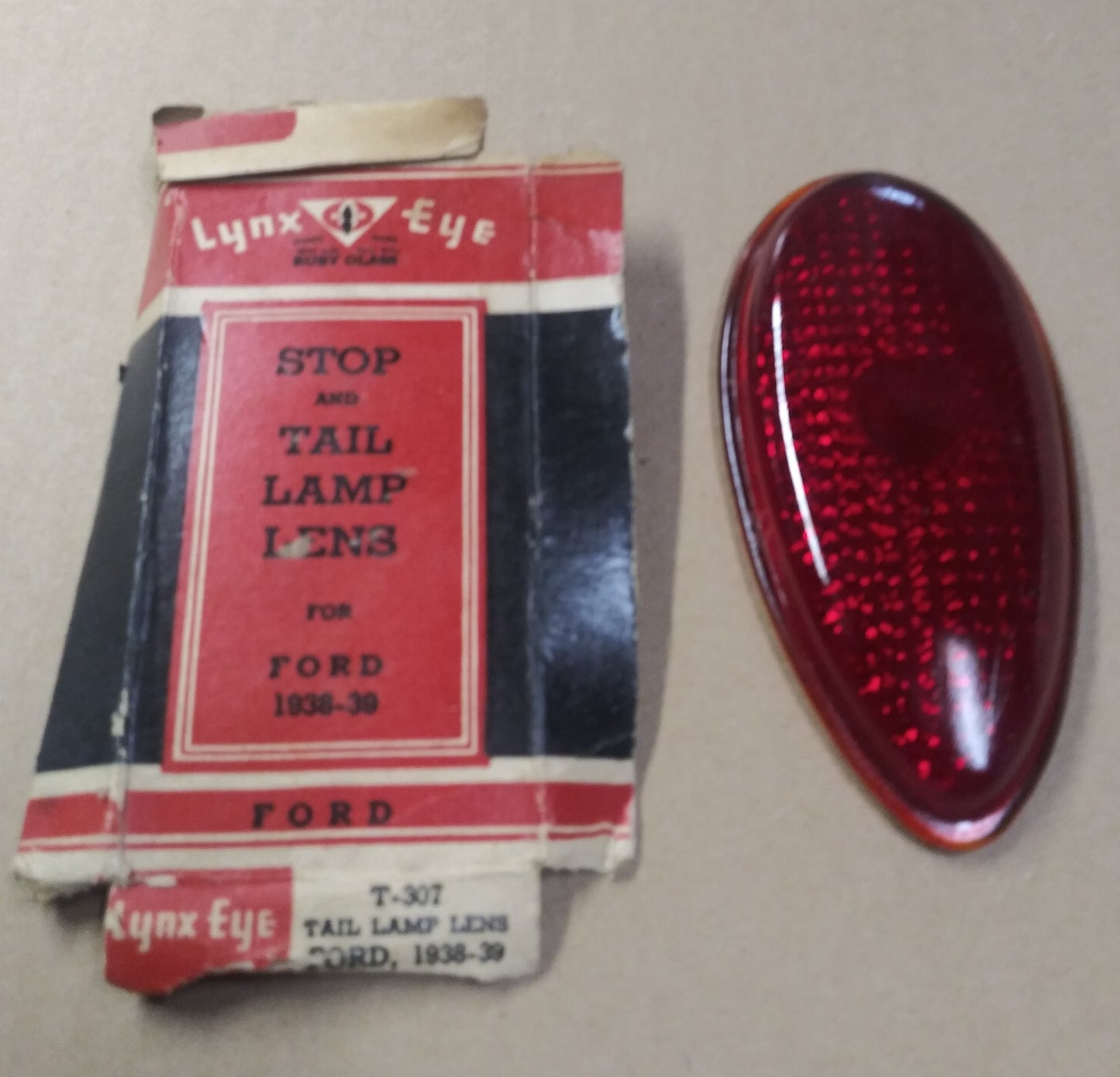 1938-39 Ford taillight lens glass