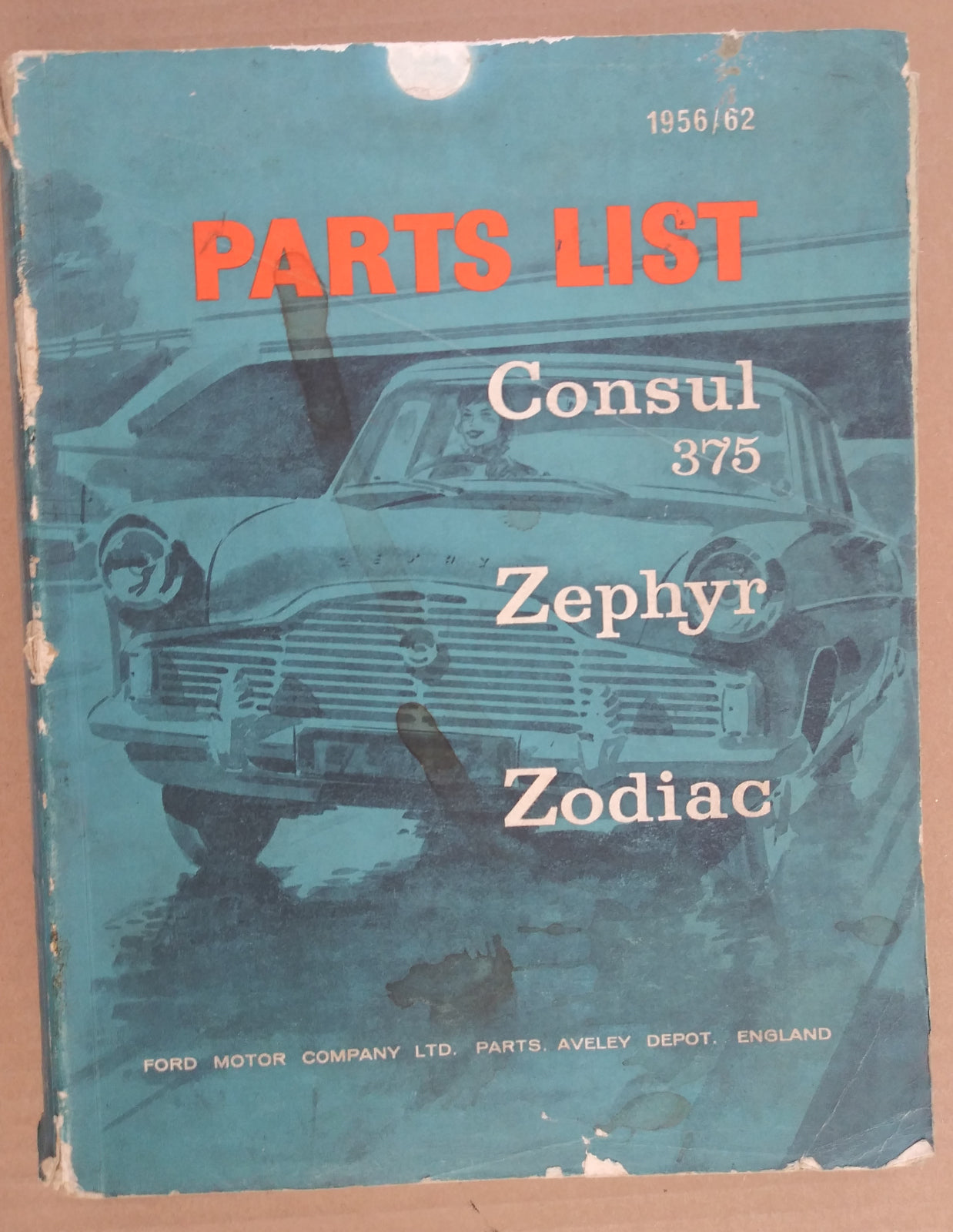 1956-62 English Ford Consul Zephyr Zodiac spare parts list