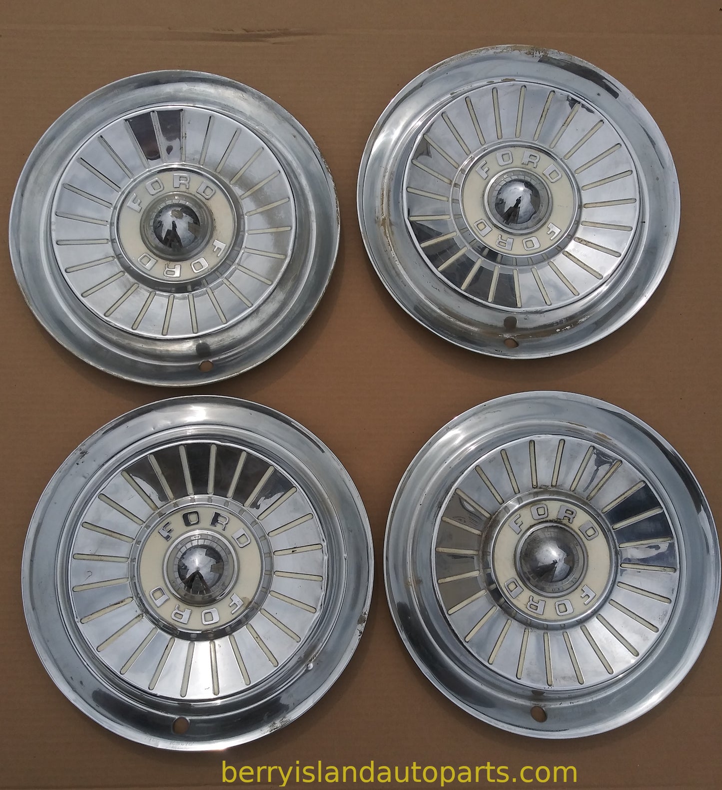 1957 Ford wheel covers set Fairlane Country Squire Custom 300