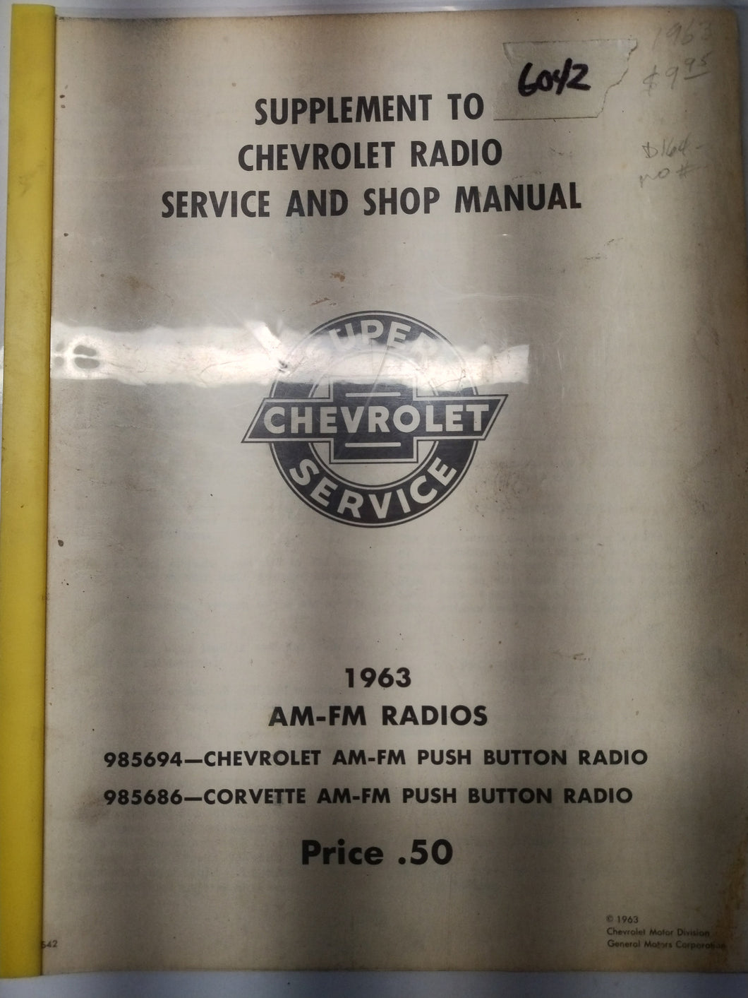 1963 Supplement to Chevrolet Service and Shop Manual