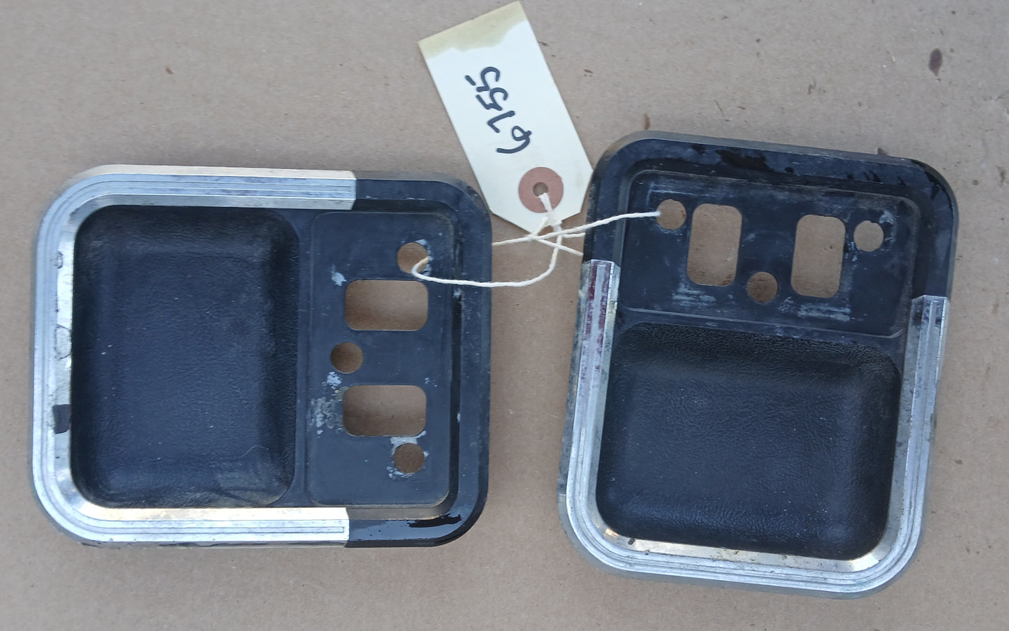 1968 Ford Torino interior Door Handle Scuff Plates Black Pair