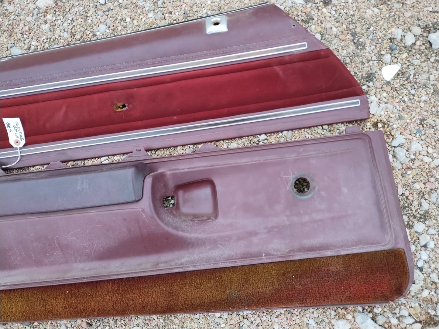 1976 Oldsmobile Cutlass 2d driver door panel maroon