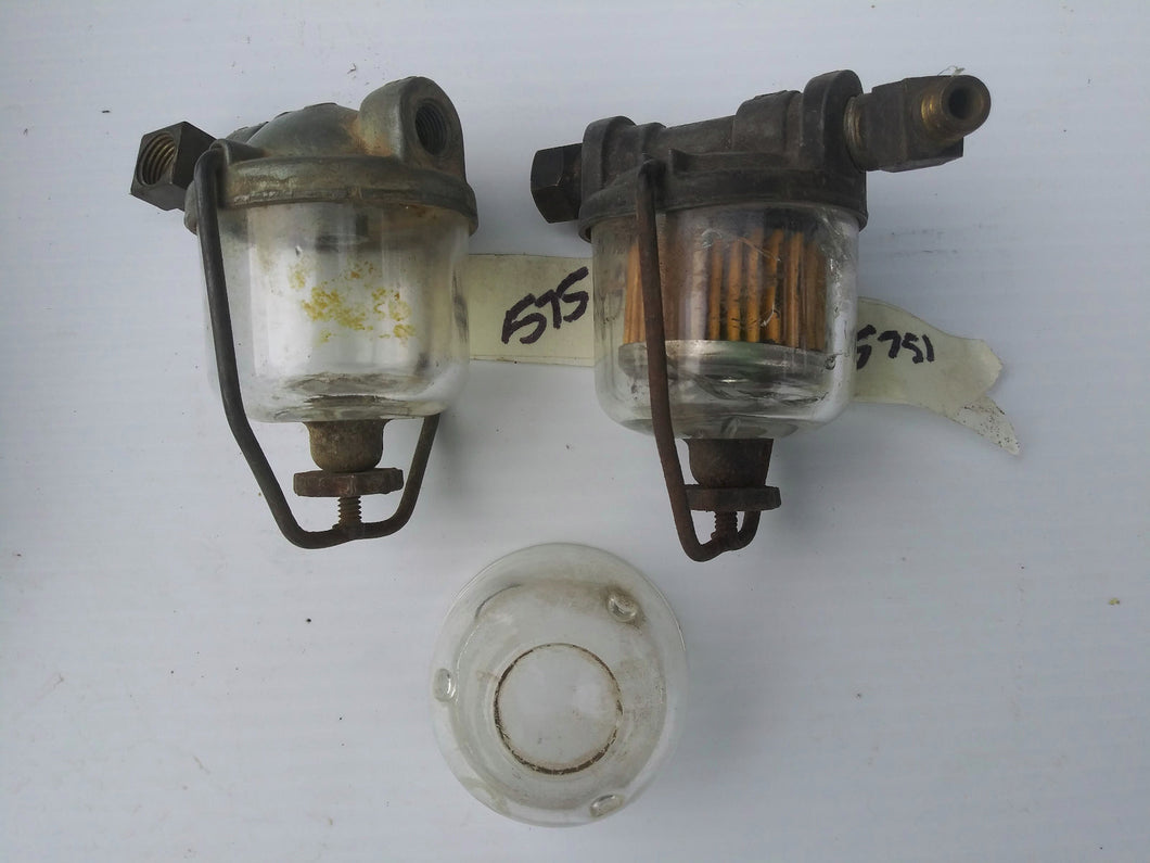 AC brand glass bowl fuel filters pair