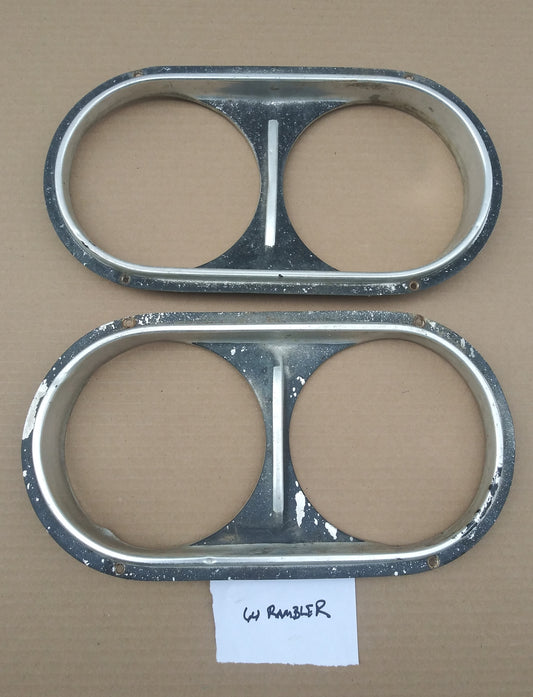 1964 Rambler headlight bezels pair