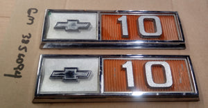 1965 Chevy truck C10 side badges pair
