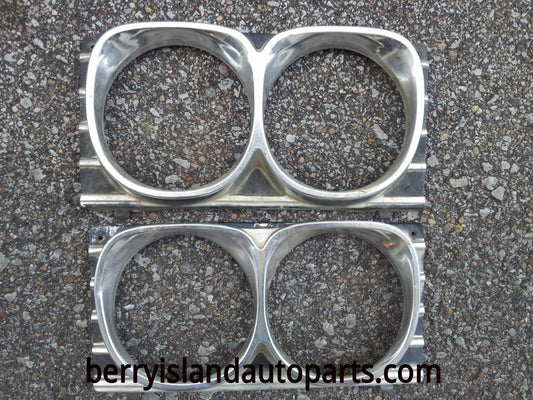 1967 Chevrolet Impala Belair Biscayne headlight bezels - pair